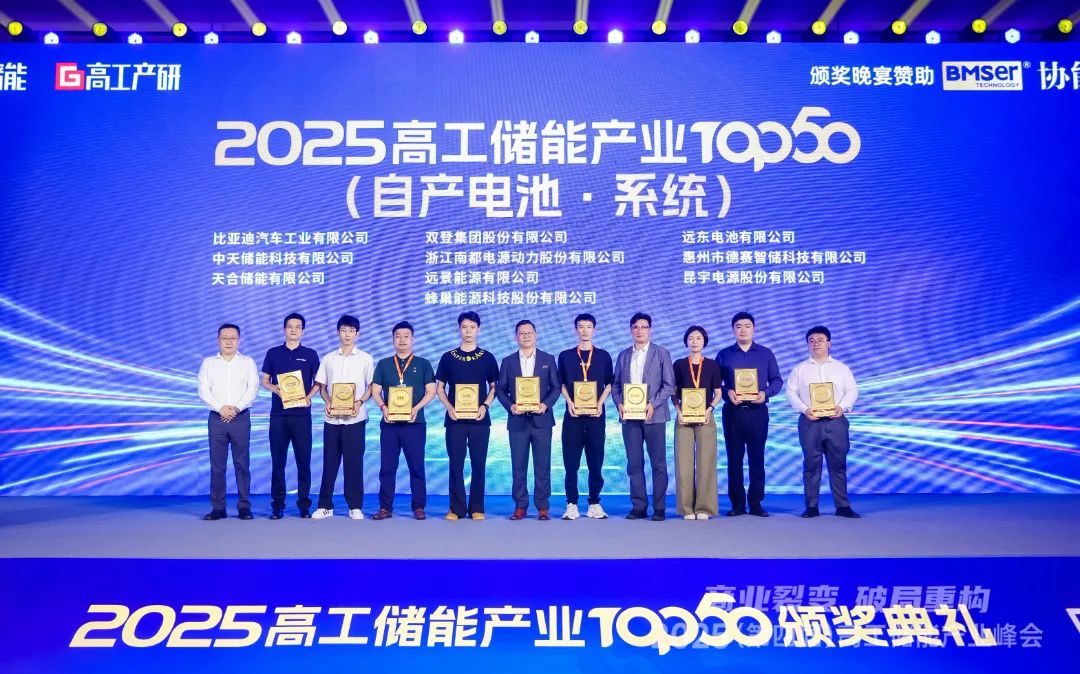 再獲殊榮！德賽電池榮登2025高工儲能產業“儲能電池·系統榜單TOP10”